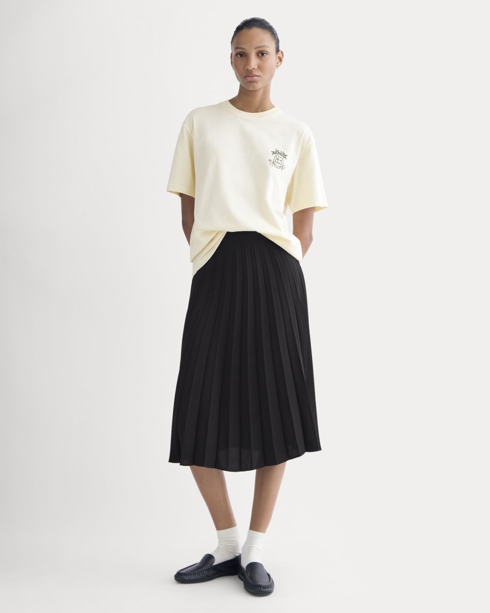 Everlane x Peace and Quiet Crest Graphic Tee | Bone - Image 4