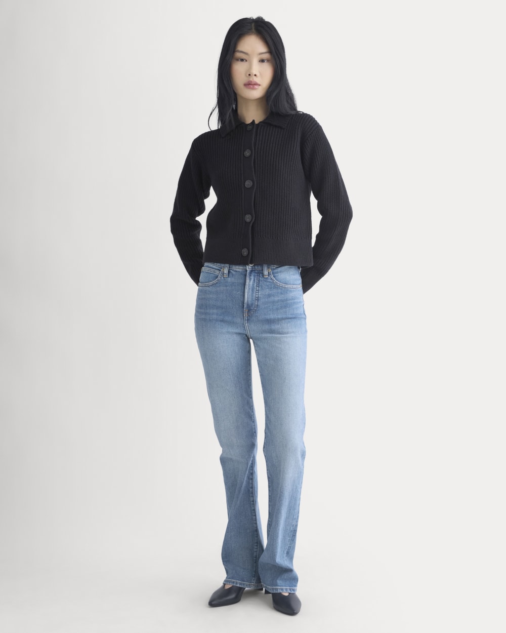 Shrunken Cardigan in Everyday Cotton | Black - Image 4