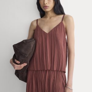 Crinkle Trapeze Tank | Henna Red