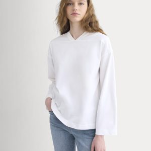Retro V-Neck Jersey | White