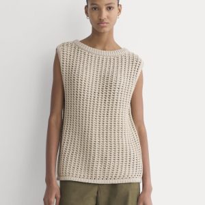 Open-Knit Tunic Vest in Elevated Cotton | Peyote