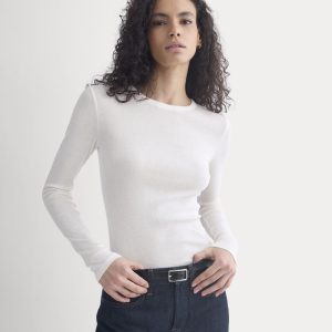 Tissue Long-Sleeve Crew | Bone