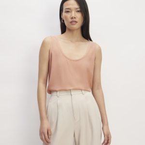 The Scoop Tank in Washable Silk | Blush Pink