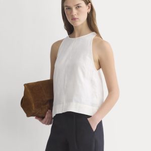 The Linen High-Neck Tank | Bone