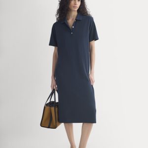 Pique Polo Short-Sleeve Dress | Navy