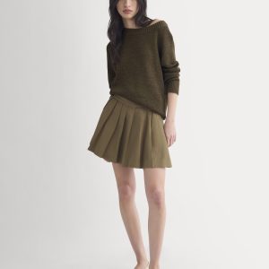 Utility Pleated Mini Skirt | Olive