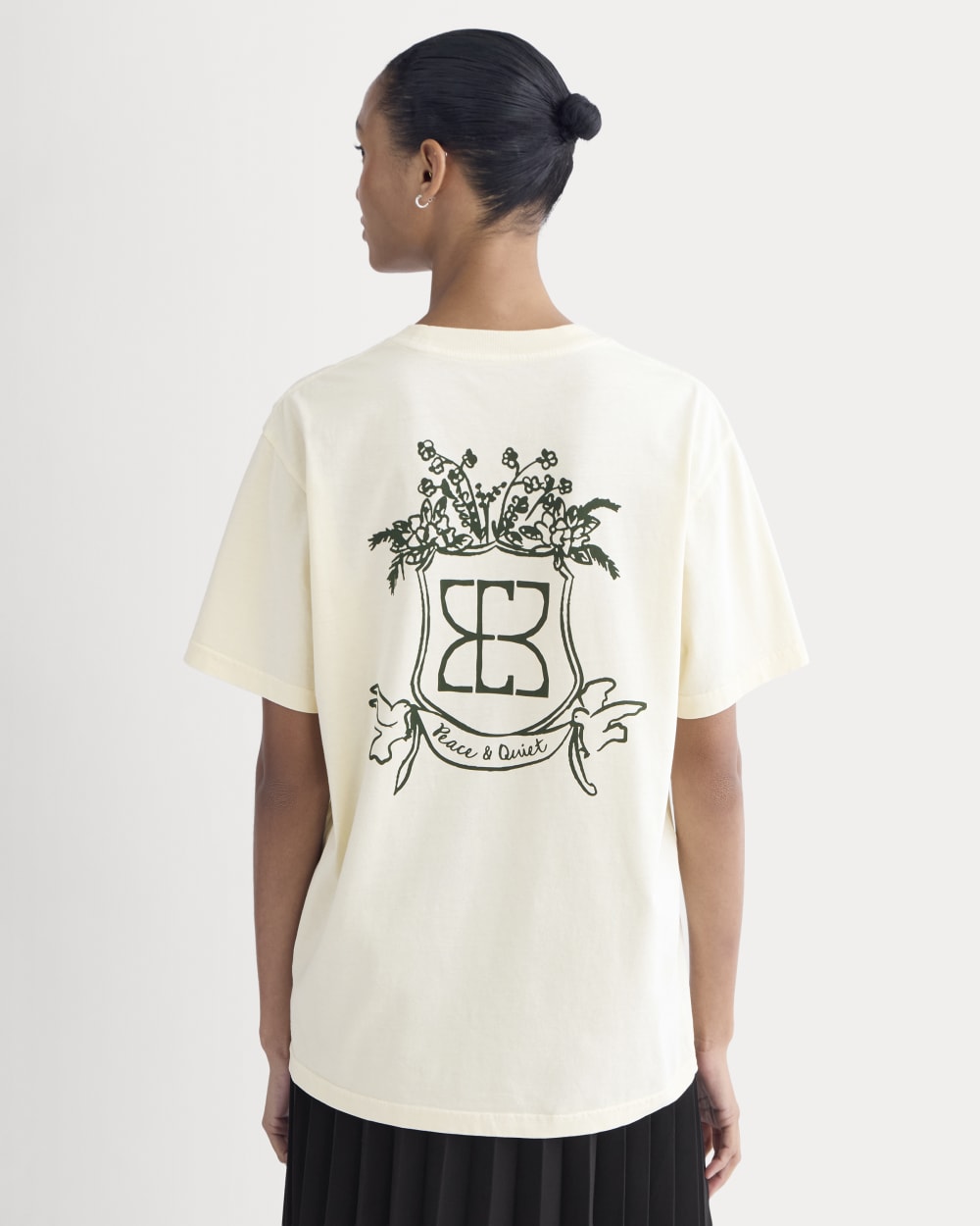 Everlane x Peace and Quiet Crest Graphic Tee | Bone - Image 7