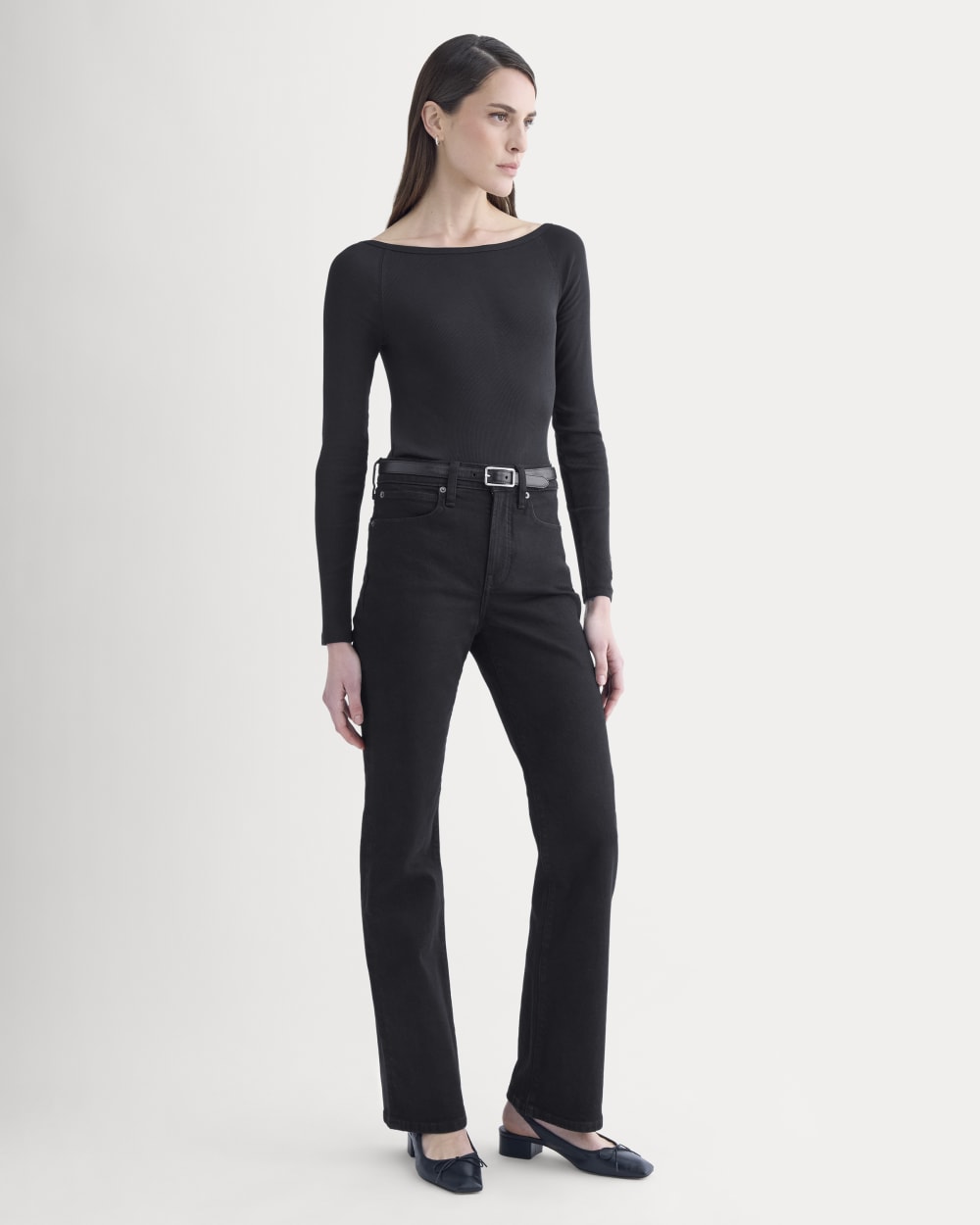 Luxe Rib Boatneck Top | Black - Image 3