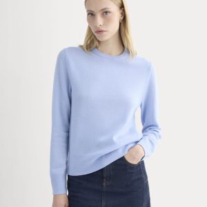 Cashmere Slim Crew Sweater | Open Air Blue