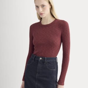 The Cozy Rib Long-Sleeve Tee | Pomegranate
