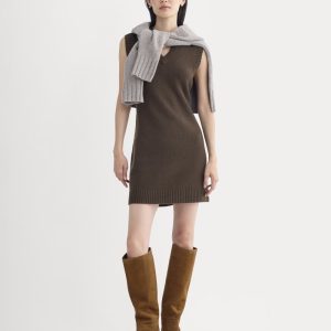 Sweater Mini Dress in Luxe Merino | Coffee Bean