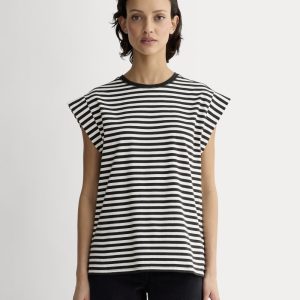 The Muscle Tee in Essential Cotton | Bone / Black