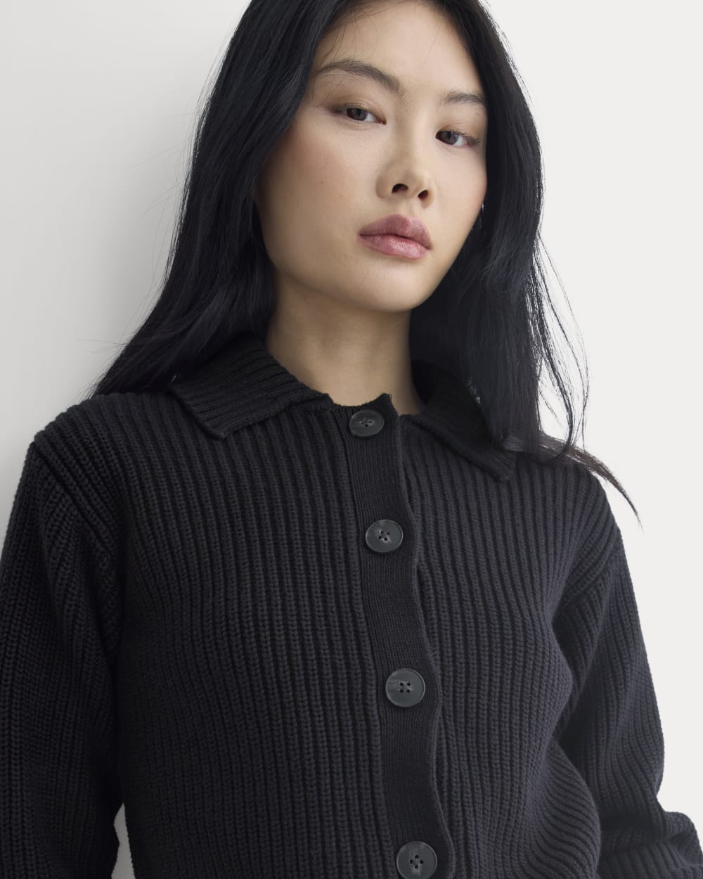 Shrunken Cardigan in Everyday Cotton | Black - Image 5