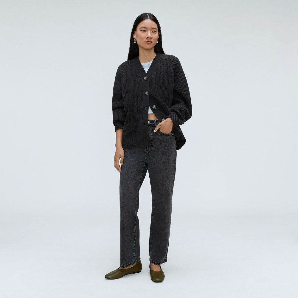 The Felted Merino Cardigan | Black - Image 6