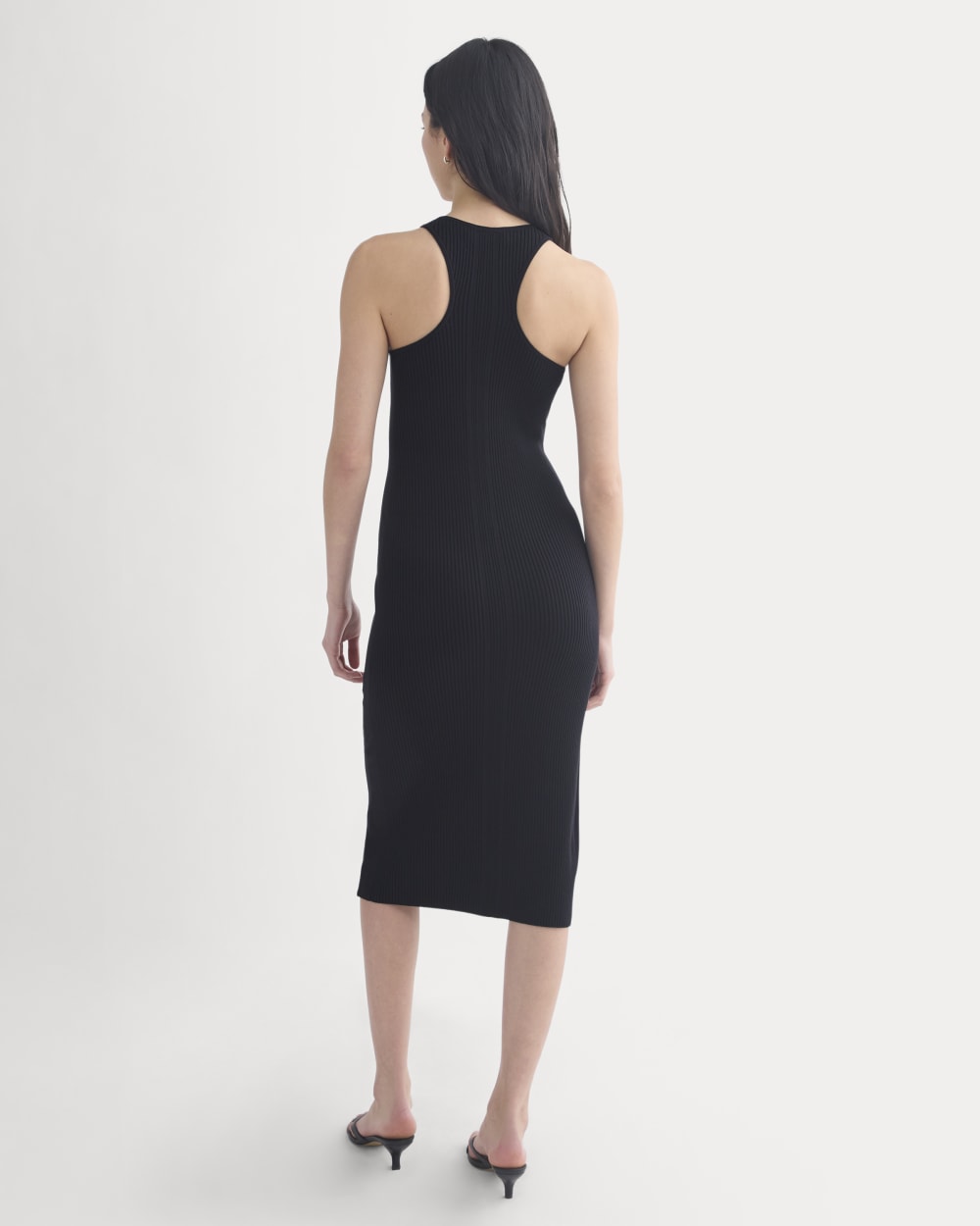 Cutaway Ribbed Midi Dress | Black - Image 5