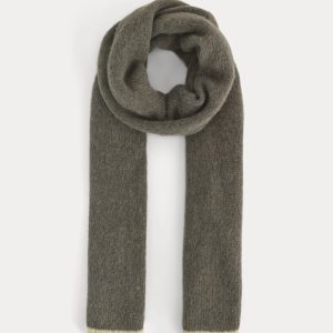 Plush Alpaca Scarf | Mid Grey Heather/ Bone