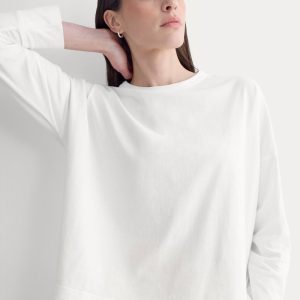Oversized Boxy Crew in Essential Cotton | White