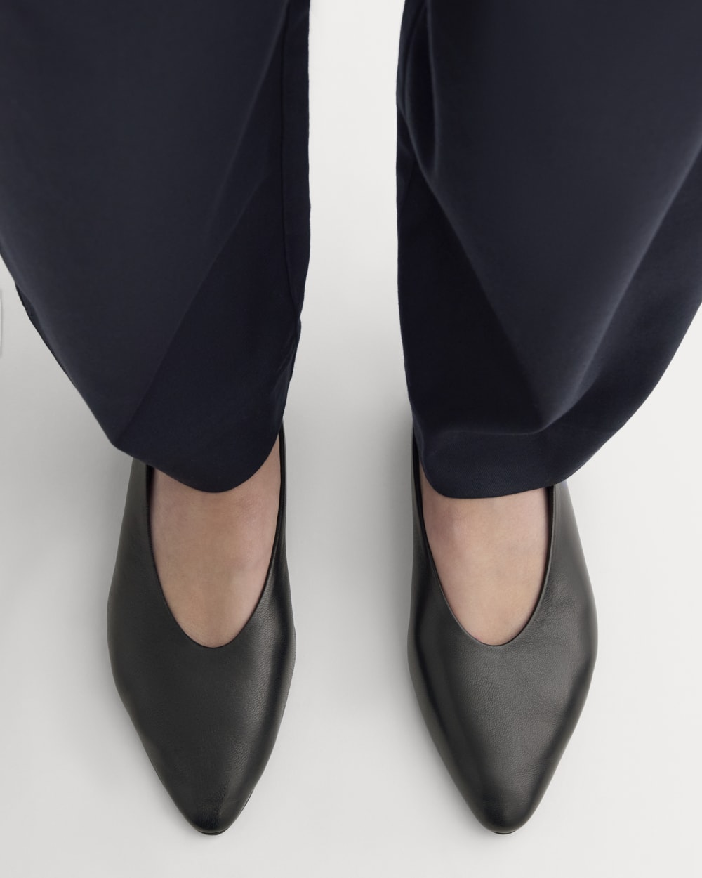 Made in Italy Almond-Toe Flat | Black Leather - Image 4