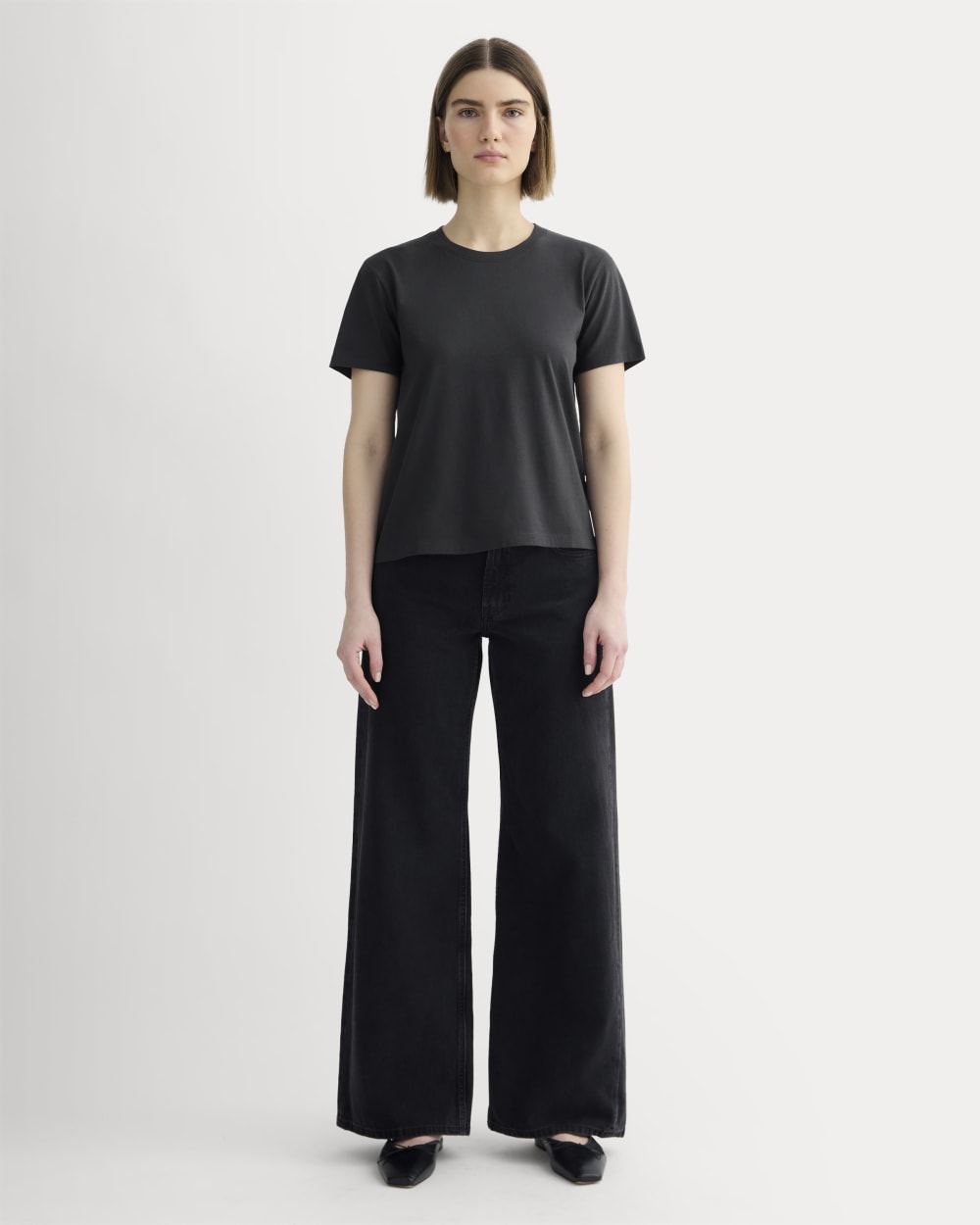 The Box-Cut Tee in Essential Cotton | Washed Black | No Pocket - Image 3