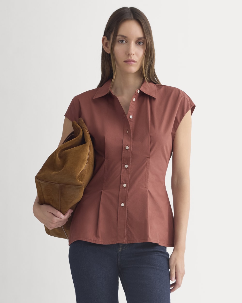 Muscle Shirt in Lightweight Cotton | Henna Red