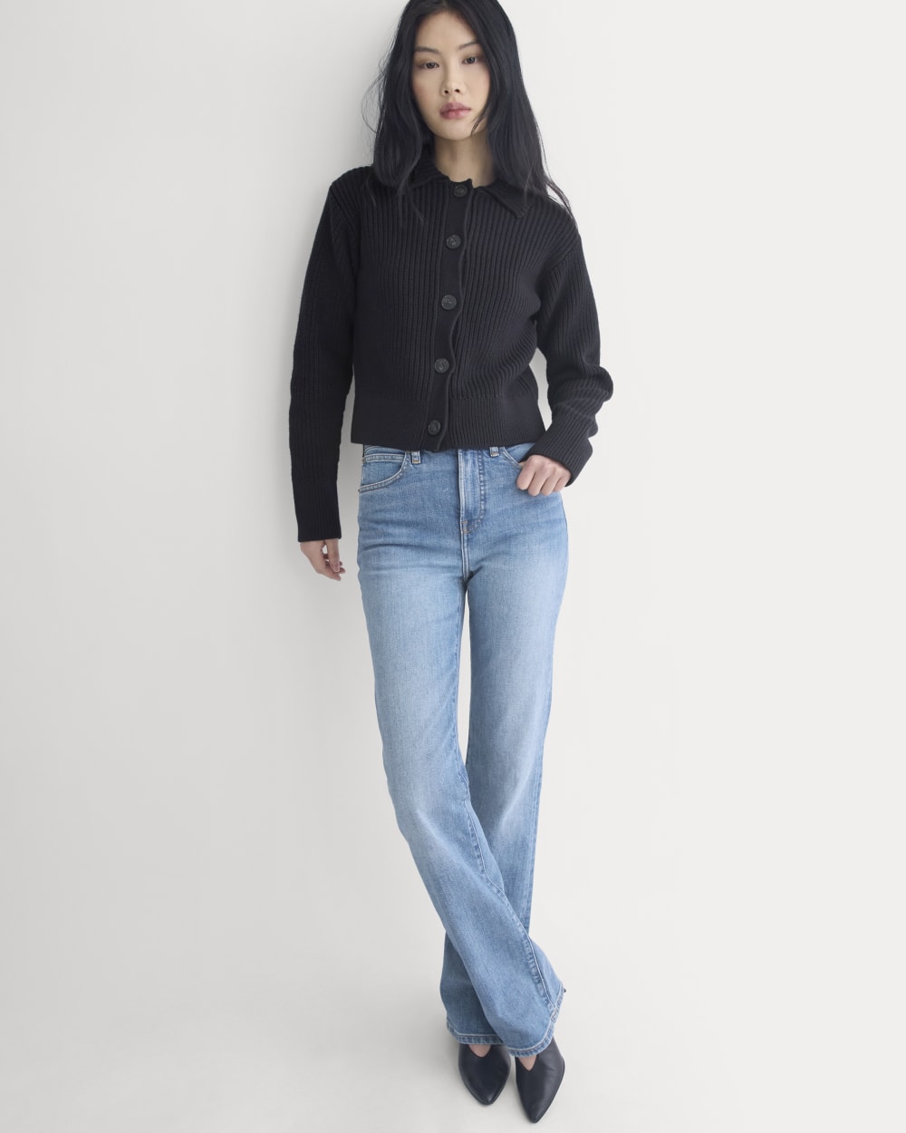 Shrunken Cardigan in Everyday Cotton | Black - Image 6