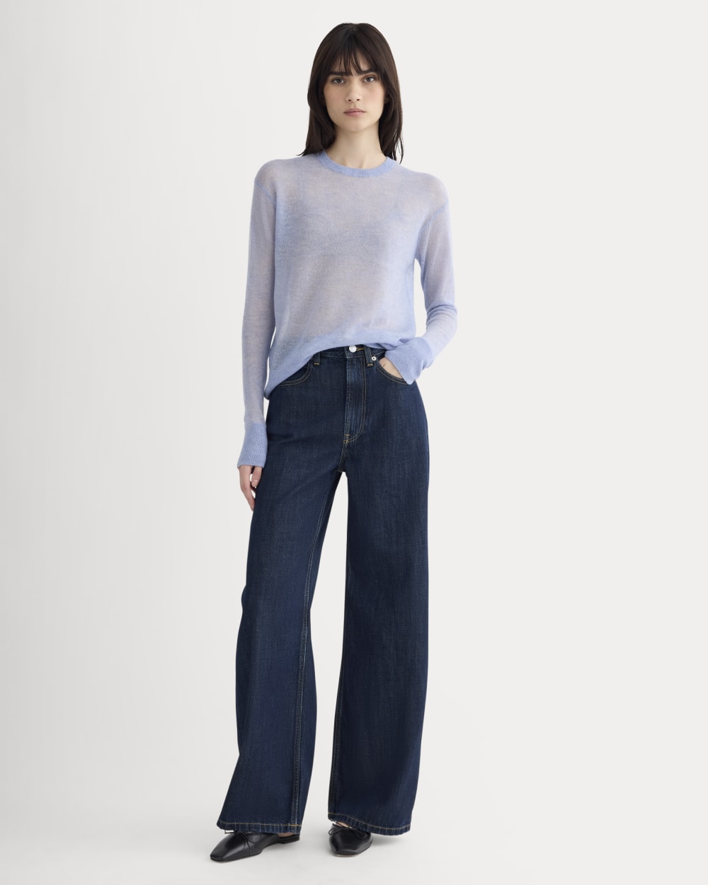 The Air Alpaca? Relaxed Crew Top | Soft Blue - Image 4
