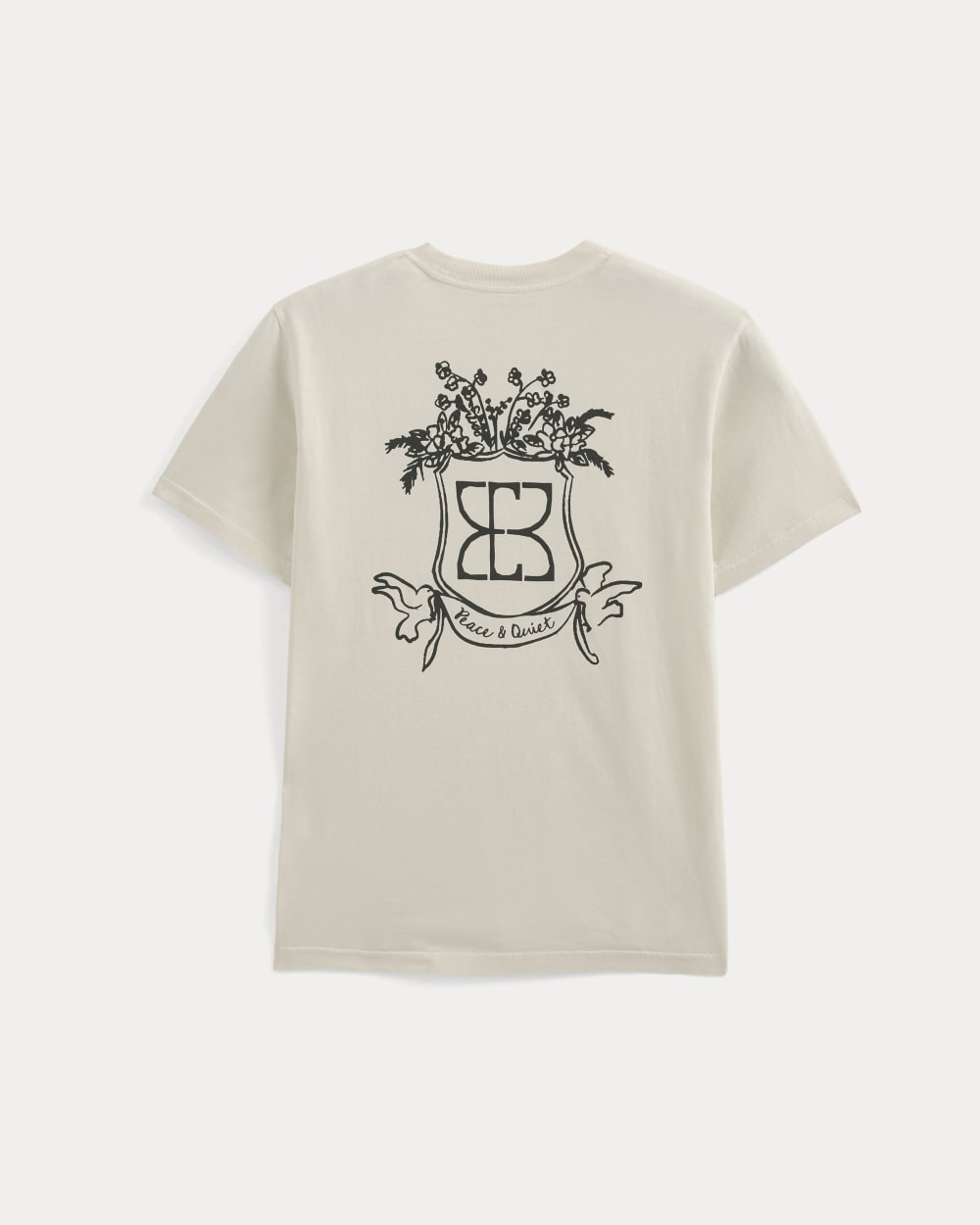 Everlane x Peace and Quiet Crest Graphic Tee | Bone - Image 8