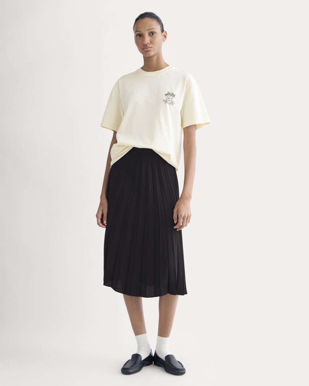 Everlane x Peace and Quiet Crest Graphic Tee | Bone - Image 3