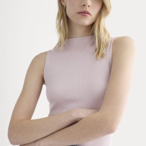 The Luxe Rib Funnel-Neck Tank | Burnished Lilac