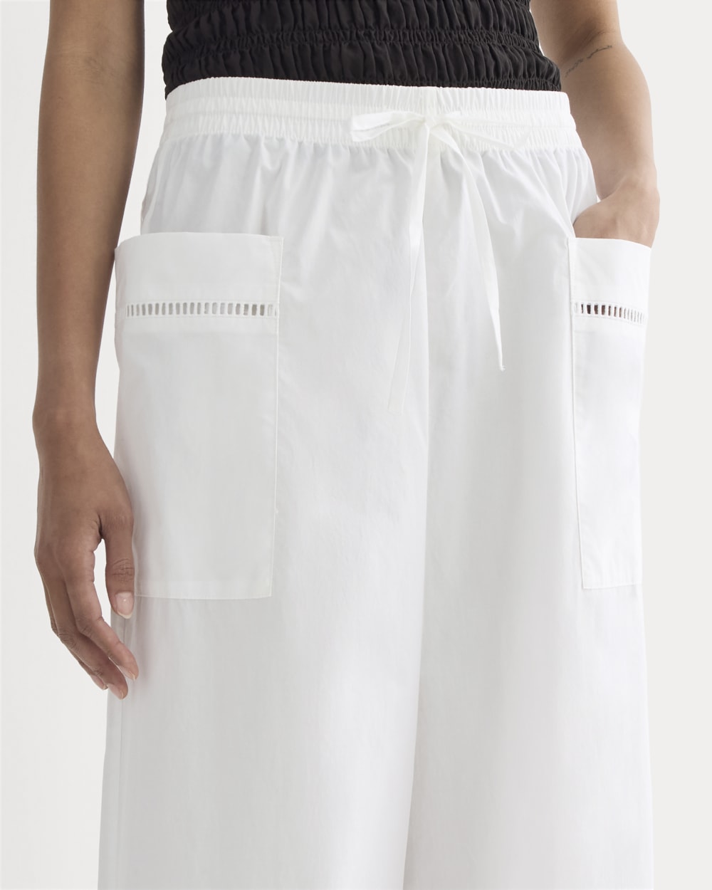 The Lace Trim Pant | White - Image 4