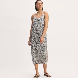 The Summer Slip Dress | Black / Bone Mini Floral