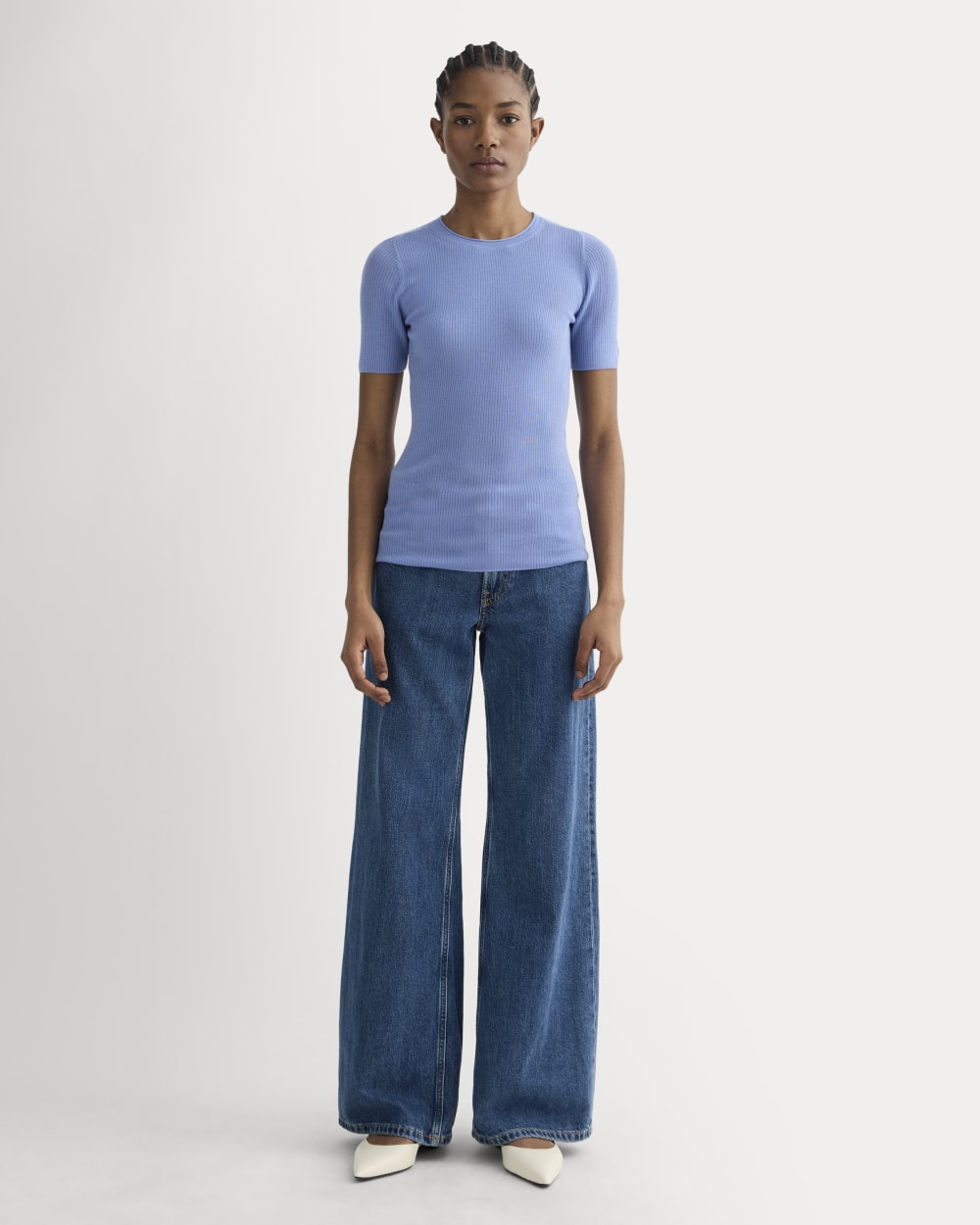 The Sweater Tee in Ultrasoft Merino | Bluebell - Image 3