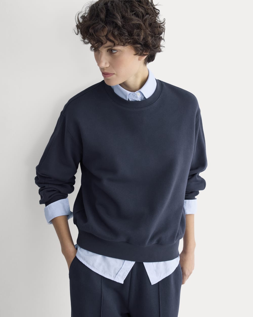 Lightweight Terry Blouson Crew | Navy - Image 4