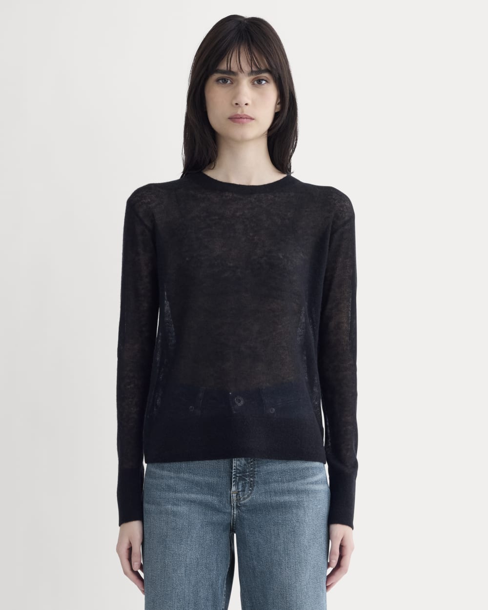 The Air Alpaca??Relaxed Crew Top | Black