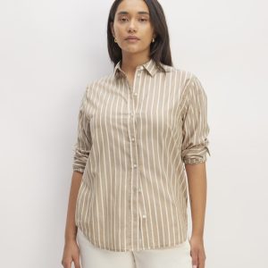 The Must-Have Shirt in Silky Cotton | Cherry Mahogany / White