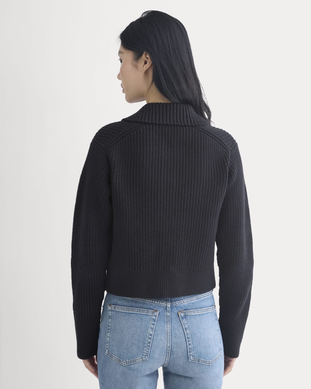 Shrunken Cardigan in Everyday Cotton | Black - Image 7