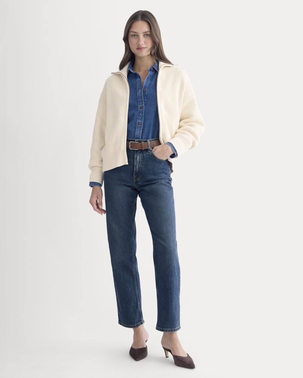 The Full-Zip Sweater in Everyday Cotton | Canvas - Image 3