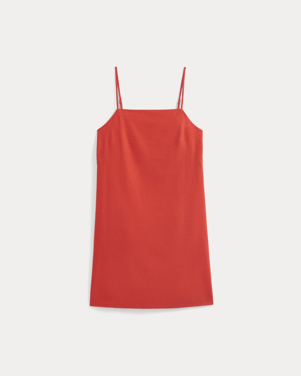 Mini Shift Dress in Stretch Linen | Fiery Red - Image 2
