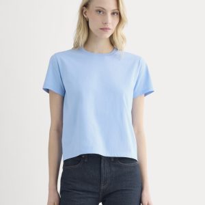 The Box-Cut Tee in Essential Cotton | Open Air Blue | No Pocket