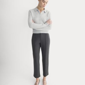 Slim Trouser in Ponte | Heathered Soot
