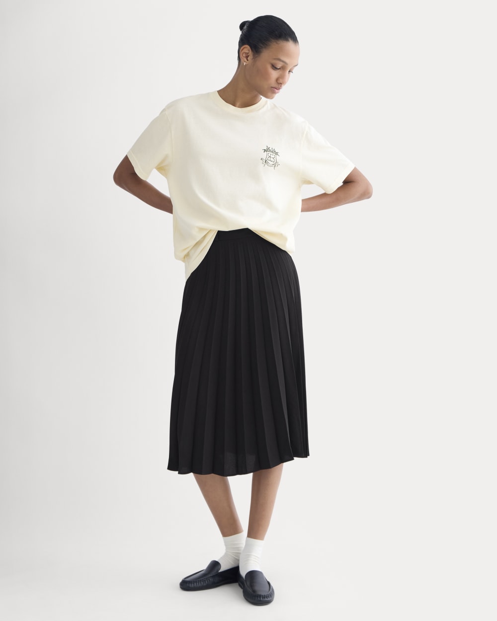 Everlane x Peace and Quiet Crest Graphic Tee | Bone - Image 5